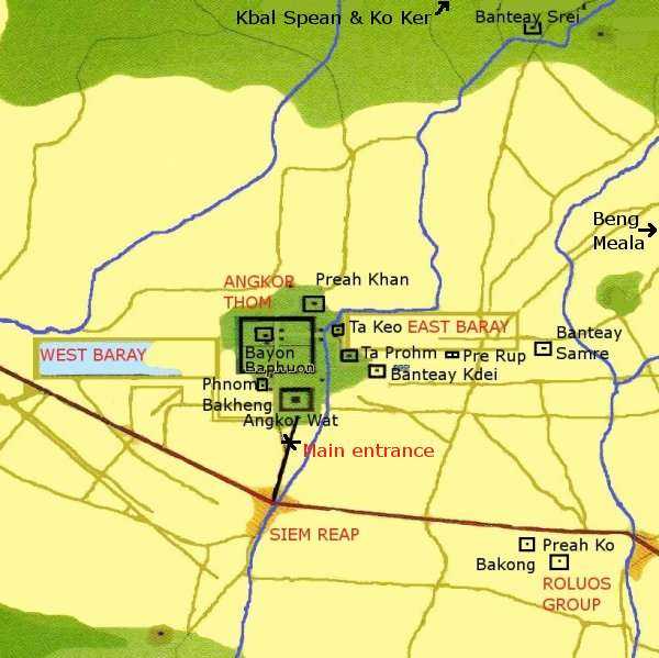 Plan du Site d'Angkor