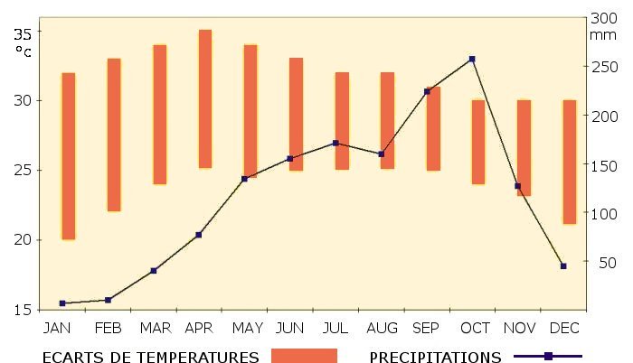 graphique de températures et précipitations